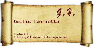 Gellis Henrietta névjegykártya